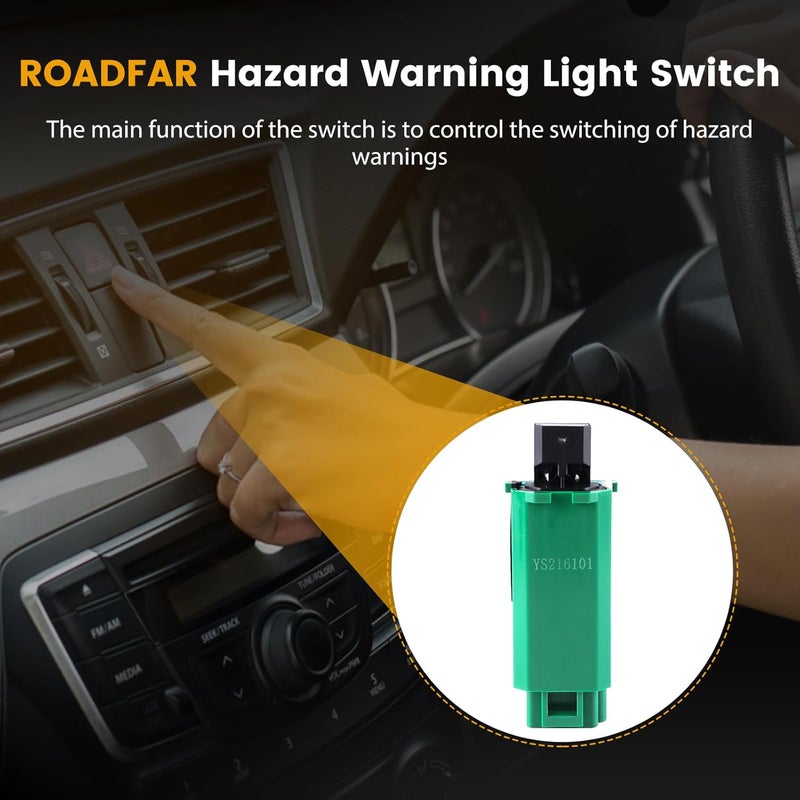 ROADFAR Front Hazard Warning Light Switch Fits 2000-2005 for Chevrolet Monte Carlo 10359032 - Image 2
